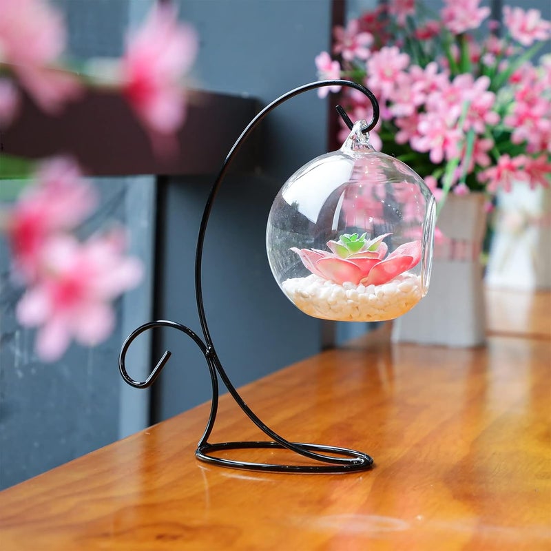 Kenning 16 Pcs 9 Inch Iron Ornament Display Stand Christmas Tree Hanging Holder for Glass Globes & Baubles, Home Decor Rack, Black - Image 5